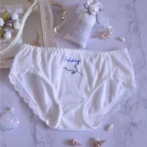 Friday Panties Soft Baby Cotton embroidered with a little flower 24" - 34" waist